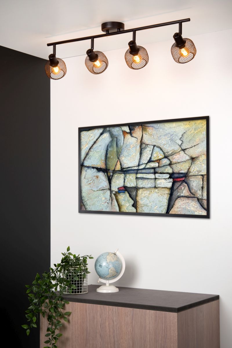 Lucide MAREN - Stropné bodové svietidlo - 4xE14 - Čierne